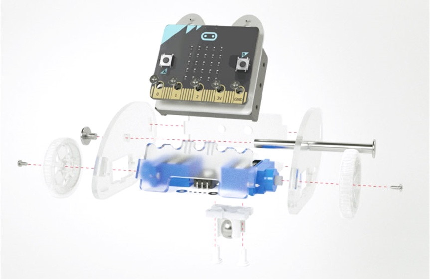 Ringbit V2 - Microbit výukový robot pro děti-sestaveni